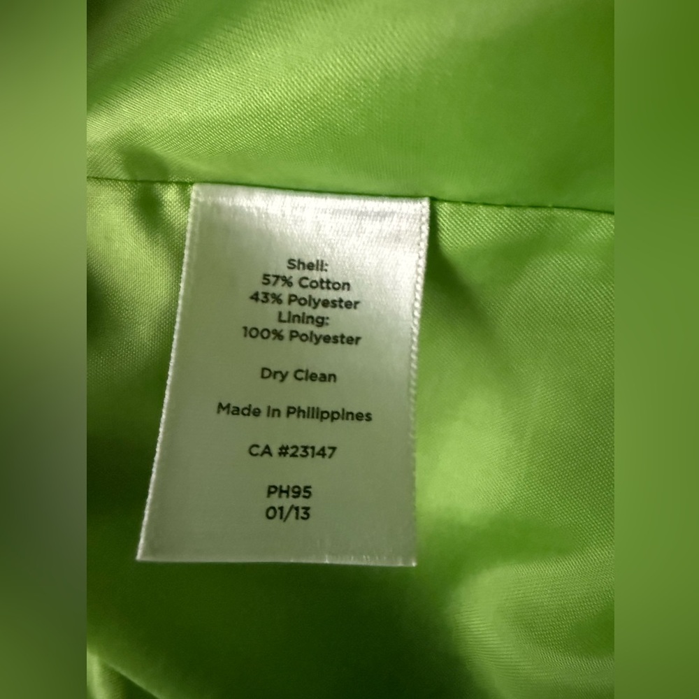 Talbots Chartreuse Embossed Sheath Dress, 4, MSRP $149 - Picture 7 of 11